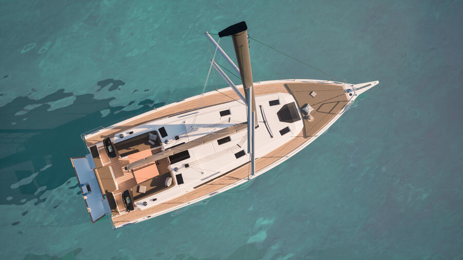 Dufour 39 Yacht Draufsicht Segeln Dufour 39 Yacht Draufsicht Segeln